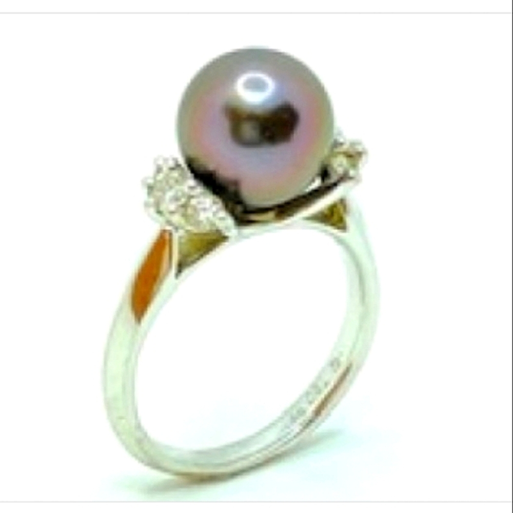 Mikimoto Black Tahitian Pearl Diamond Engagement WeddingClassic Refined Elegance